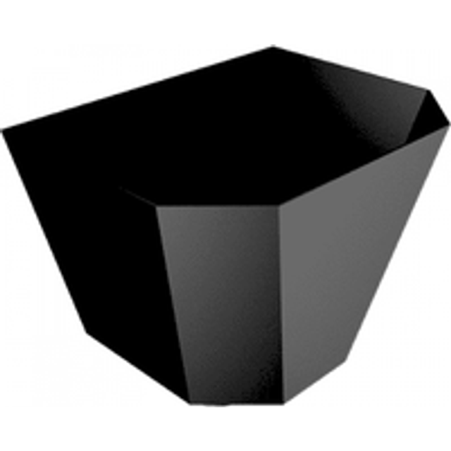 Aluminium Round Swaged Saturn Large Hopper - 76mm PPC Finish Black