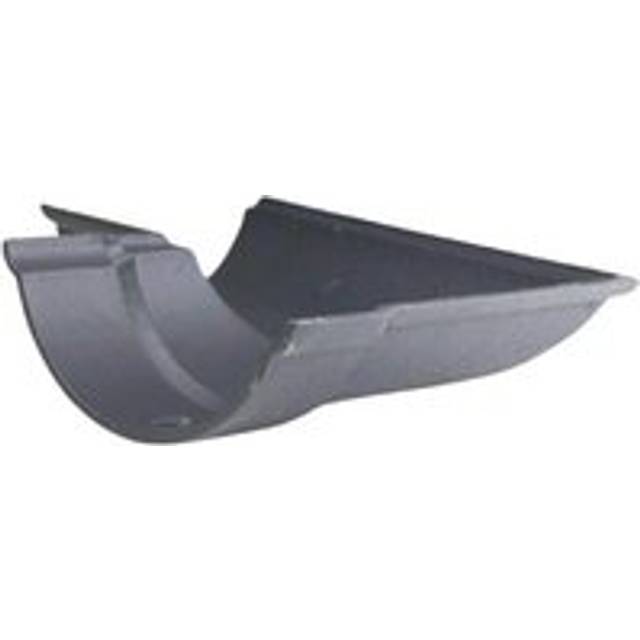 Cast Iron Beaded Half Round Gutter Left Hand Angle - 90 Degree x 100mm Primed