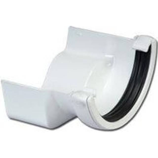FloPlast PVC Half Round to Cast Iron Ogee Right Hand Gutter Adaptor - White