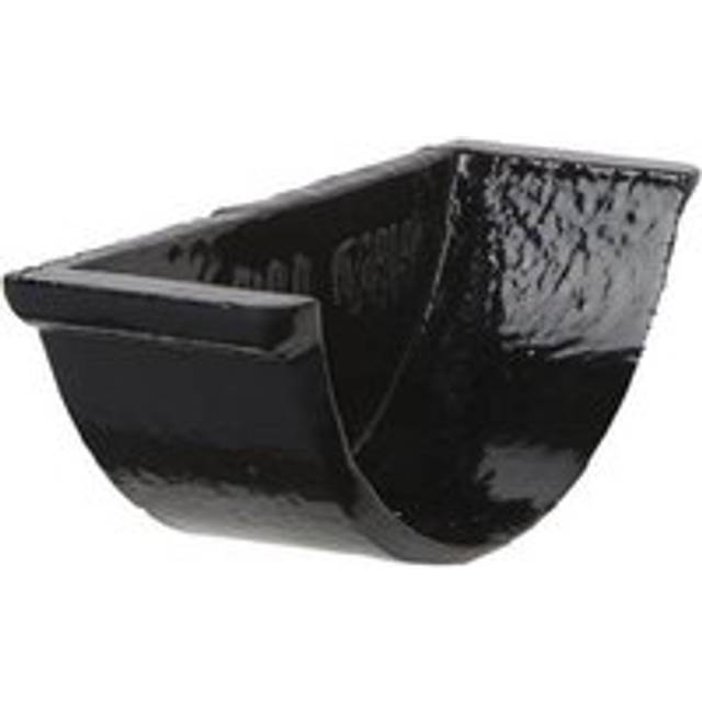 Cast Iron Beaded Half Round Gutter Internal Stopend - 100mm Black