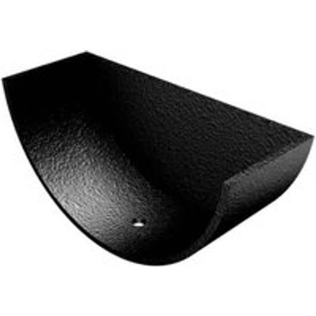Cast Aluminium Half Round Gutter External Stopend - 125mm Black