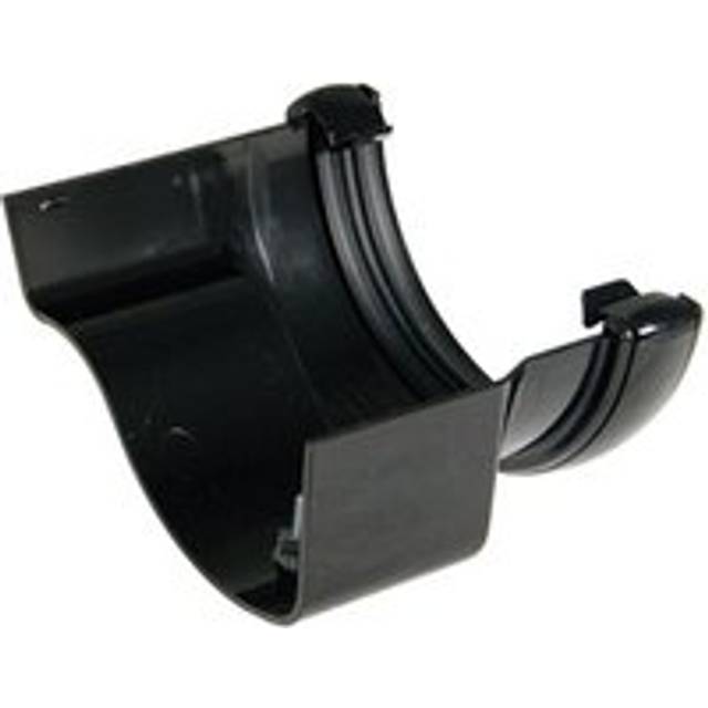 FloPlast PVC Half Round to Cast Iron Ogee Right Hand Gutter Adaptor - Black