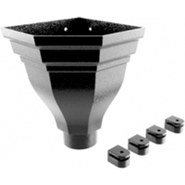 Cast Aluminium Round Merus Corner Large Hopper - 76mm PPC Finish Black