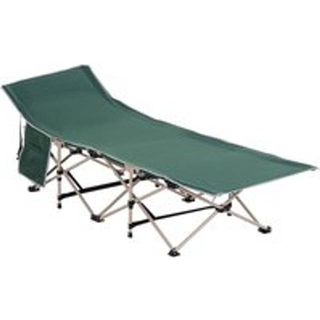 Outsunny Single Person Folding Camping Cot Portable Camp Sleeping Bed With Carry Bag