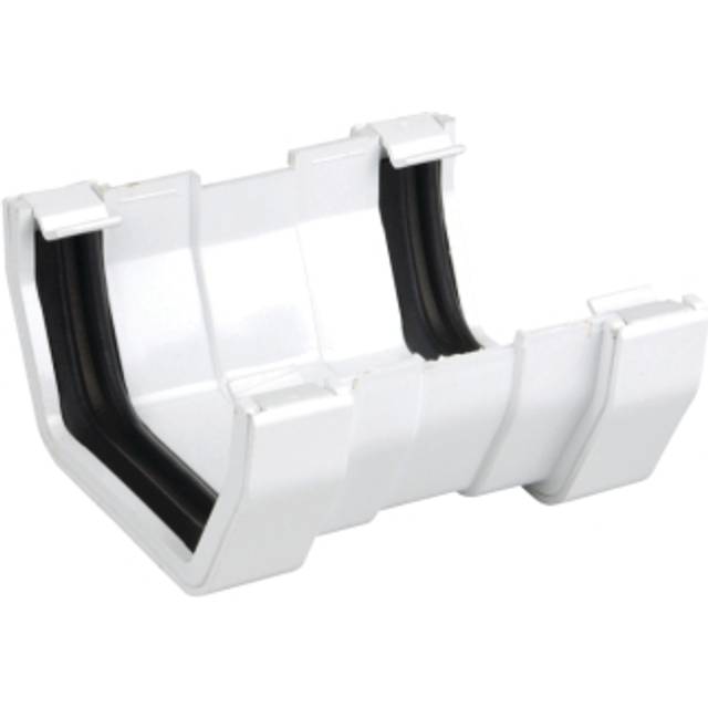 Wavin Osma SquareLine gutter union 100mm white 4T809W - White