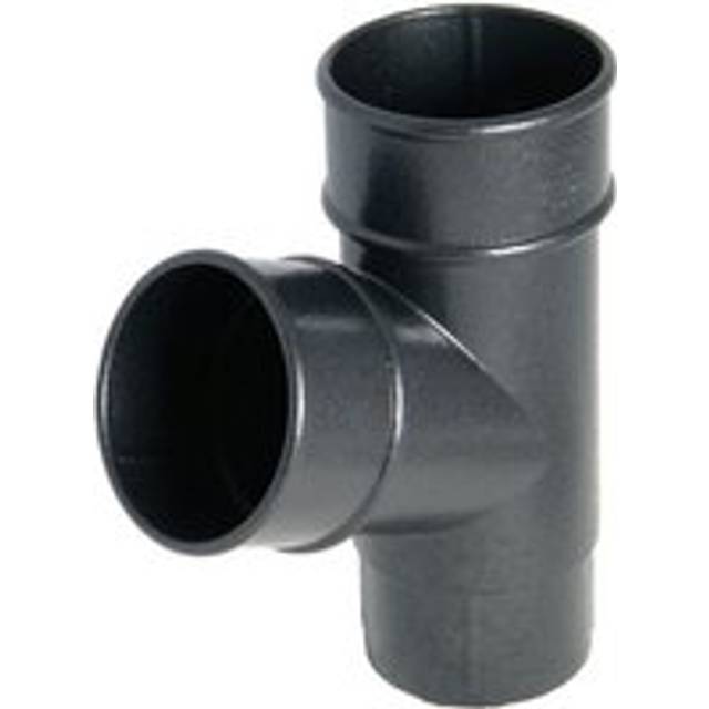 FloPlast Round Downpipe Branch - 112.5 Degree x 68mm Cast Iron Effect