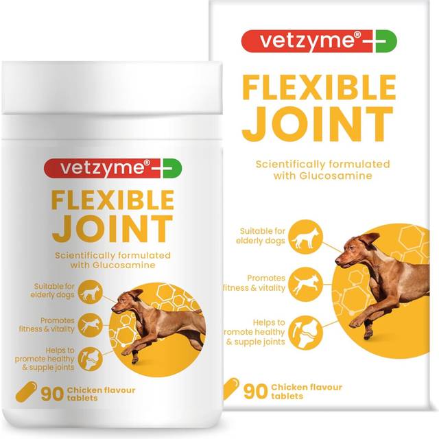 (90 Tablets) Vetzyme Flexible Joint Supplements for Dogs