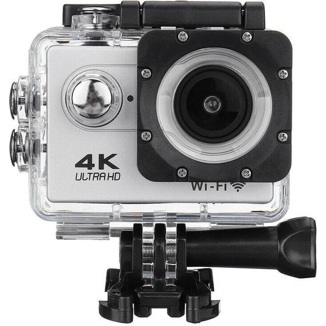 (Silver) Action Camera WiFi 4K Sports Camera Ultra HD 30M 170 Wide Angle Waterproof DV Camcorder with EIS Gyroscope Dual Anti Shake