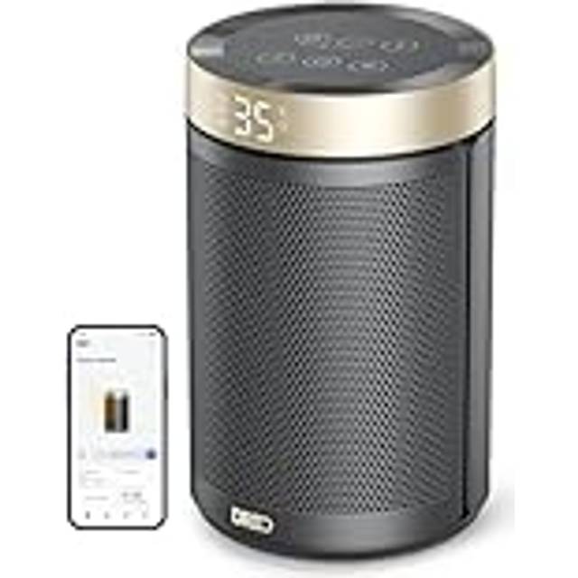 Dreo Smart Electric Space Heater, 1500W Portable Ceramic Heaters for Home, Low energy, Silent Room Heater with Thermostat, 3 Modes 12H Timer, Overhea