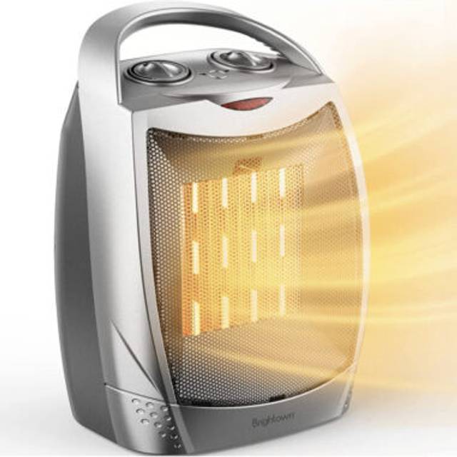 Brightown Portable Electric Space Heater, 1500W Energy Efficient Ceramic Heater with Overheat & Tip-over Protection, Thermostat & 3 Modes