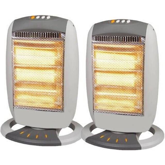 Portable electric oscillating halogen heater 1200w 3 heat setting hot heat