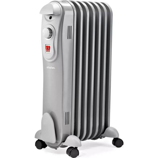 Slim oil filled radiator floor heater 1500w 7 fin - 3 heat setting - thermostat