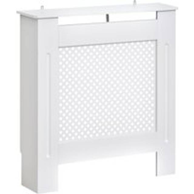 Small Medium-density fibreboard Wood Radiator Cover 78L x 19W x 82H cm -White