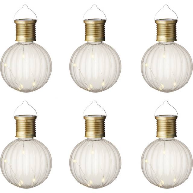 Hanging Solar Light Bulb Lantern Clear Garden Solar Warm White LEDs
