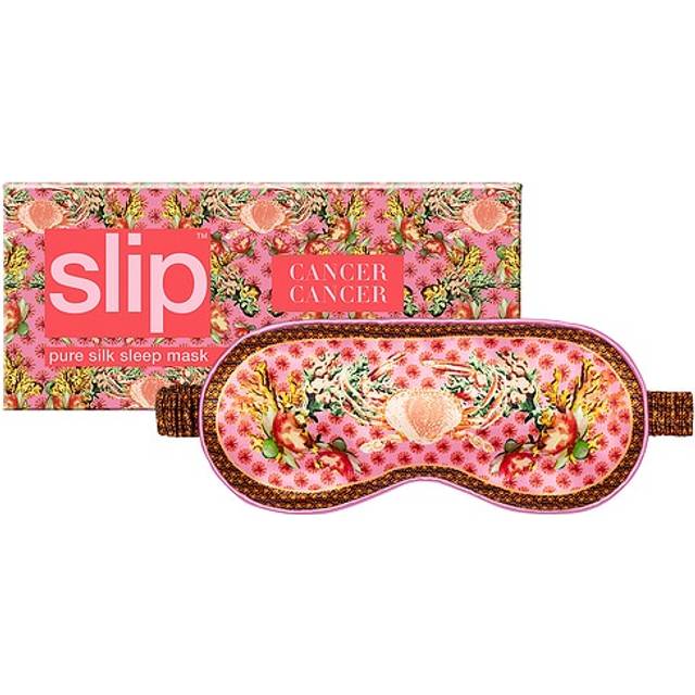 Slip Womens Pink/red Cancer Graphic-print Silk Eye Mask - PINK/RED