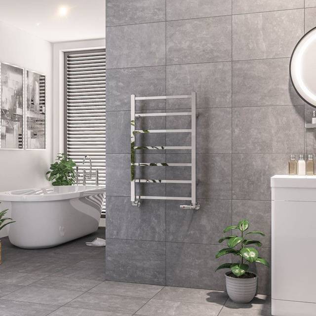 Eastbrook Tuscan Square Straight Towel Radiators - Chrome - Various Sizes - 800mm x 500mm