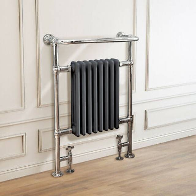 Warmehaus - Traditional Heated Towel Rail Bathroom 952x659mm Chrome&Grey