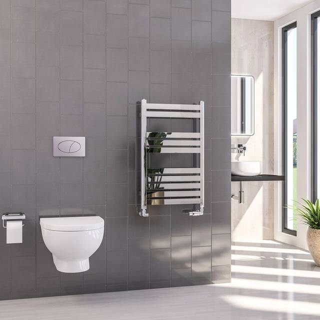 Eastbrook Defford Designer Straight Towel Radiators - Chrome - Various Sizes - 800mm x 500mm