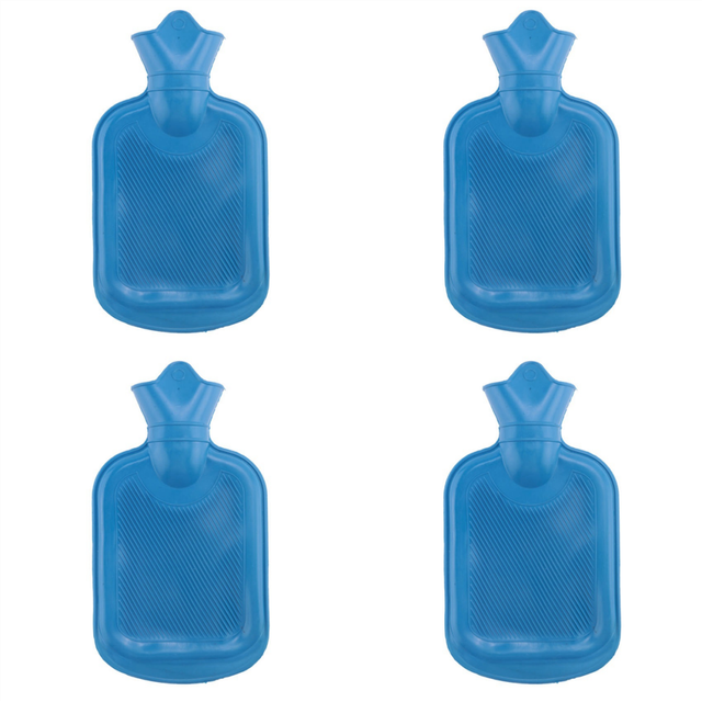 Thick Hot Water Bag Rubber Winter Warm Hand Warmer Girls Pocket Feet Bottle, 4 Pack 500ML