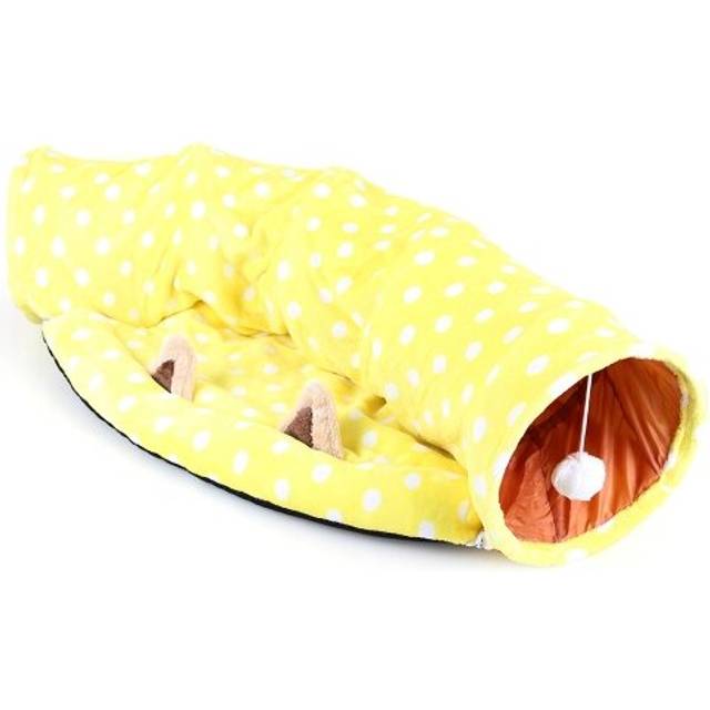 Folding Storage Cat Channel Puzzle Cat Toy Tunnel, Specification: Semicircle(Yellow )