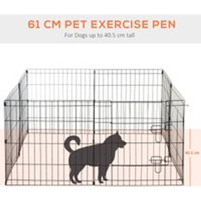 PawHut 8 Panel Dog Playpen Puppy Pen Rabbits Guinea Metal Crate Pet Cage Run Indoor Outdoor