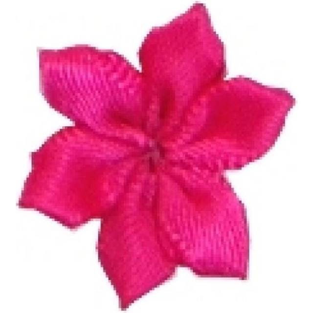 6mm Berisfords Ribbon Petal Flowers  175 Shocking Pink - per pack of 6
