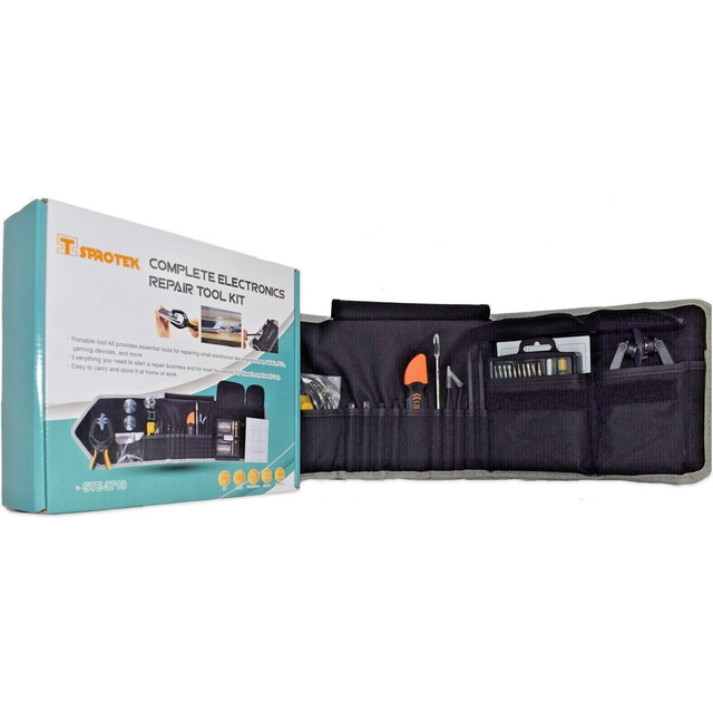 Sprotek 30-Piece Electronics Repair Tool Kit in Rollable Bag [STE-3710]