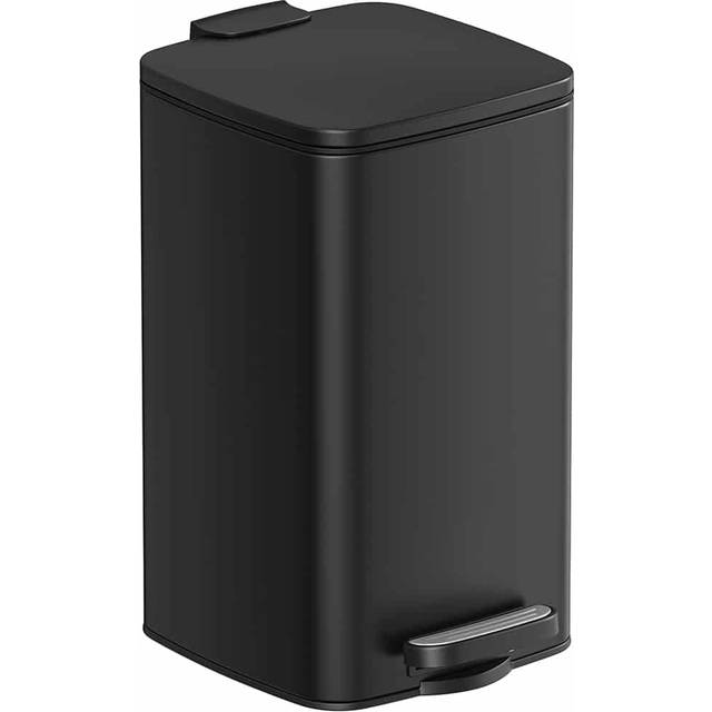 Small Steel Pedal Bathroom Bin, black / 23.9 x 19.3 x 33.5 cm