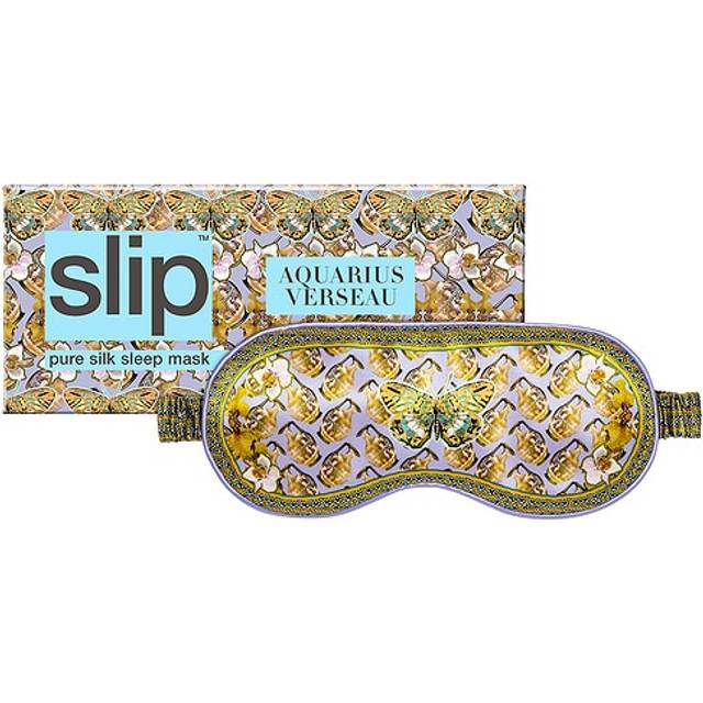 Slip Womens Yellow/purple Aquarius Graphic-print Silk Eye Mask - Yellow/Purple