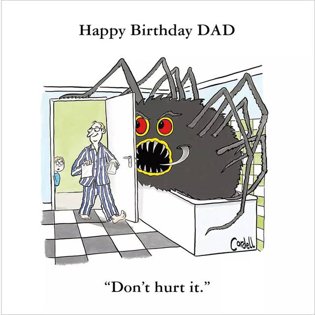Woodmansterne Spider In Bathroom Dad Birthday Card