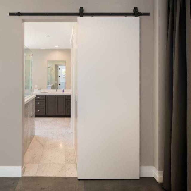 Leader Matt Black 1.98m Top Hung Sliding Barn Door Track (122430)