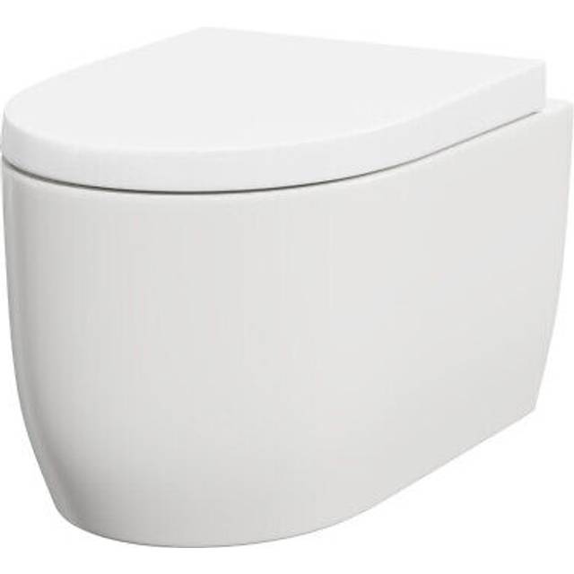 Wholesale Domestic Stamford Wall Hung Toilet Pan with Soft Close Toilet Seat | White | Ceramic | 355mm x 305mm x 520mm