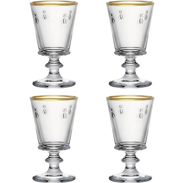 La Rochere Bee Stemmed Wine Glass Gold Rimmed 240ml Set Of 4