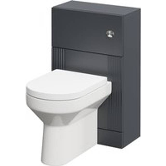 Wholesale Domestic Avant Toilet Unit and Newburn Comfort Height Back to Wall Toilet Pan with Soft Close Toilet Seat | Satin Anthracite | ABS Polished Chrome | 500mm