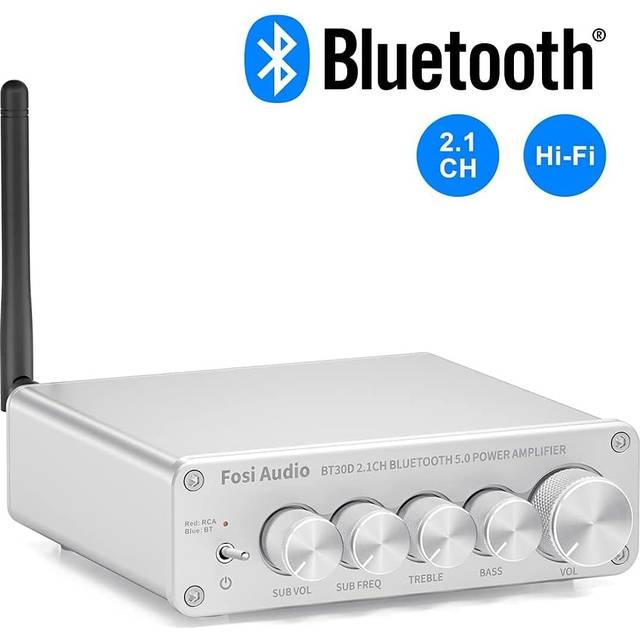 Fosi Audio BT30D-S Bluetooth 5.0 Stereo Audio Receiver Förstärkare 2.1 Channel Mini Hi-Fi Class D Integrated Amp 2X50 Watt