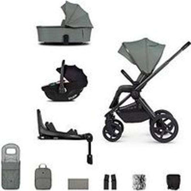 Venicci Upline 2 - 3in1 Bundle plus Tiago Beige Car Seat and 360 Base - Aloe, Aloe/Beige
