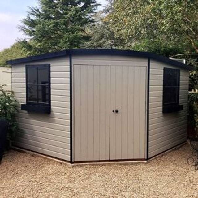 7x7 Shire Murrow Tongue and Groove Premium Corner Shed - 7 x 7 Shire Murrow Corner Shed in Shiplap tongue and groove