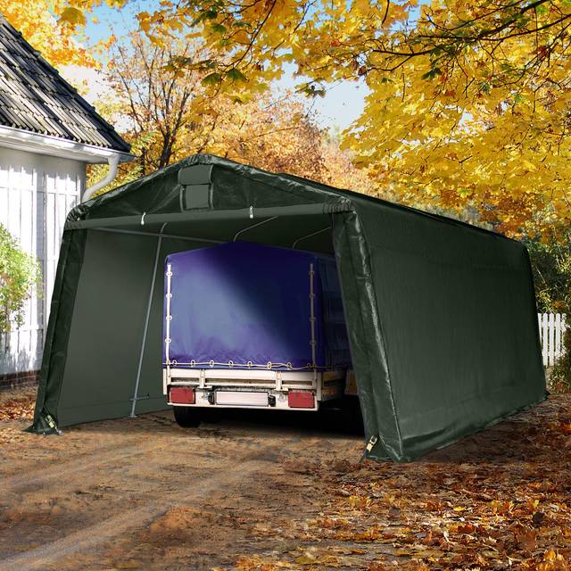 Garagetält 3,3x6,2m, PE duk, mörkgrön - (8055)