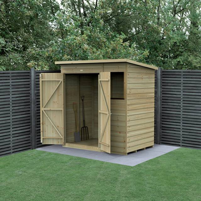 Beckwood Pent Shed 6x4 - 1 / With Base / Installation Included