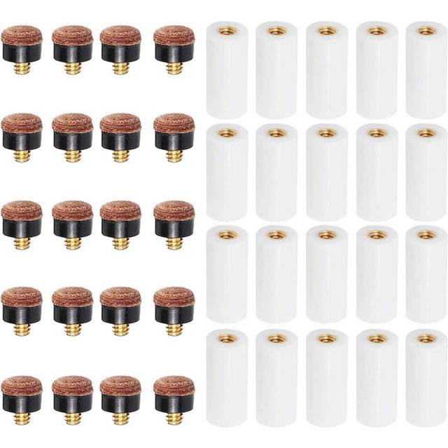 20Sets Billiard Cue Tips with Ferrules 12mm Screw-on for Nine Ball