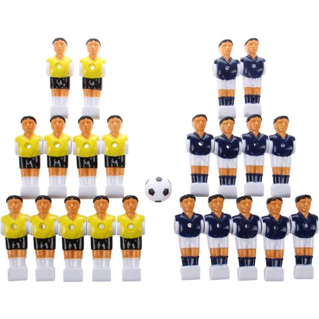 LLhappy-22Pcs Foosball Man Table Guys Soccer Player Part Yellow+Royal Blue with Ball