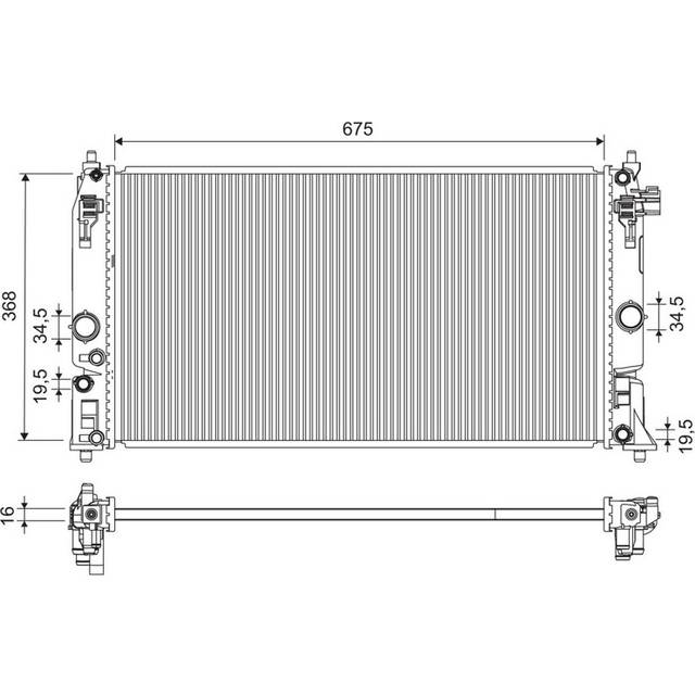 VALEO 701316 Engine radiator Aluminium, without coolant regulator