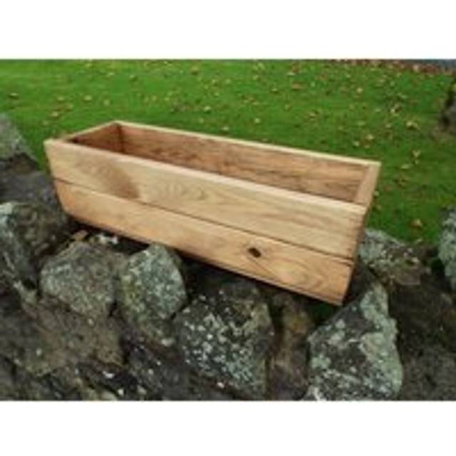 Hand Made 51cm x 18cm x 14cm Rustic Wooden Garden Flower Planter