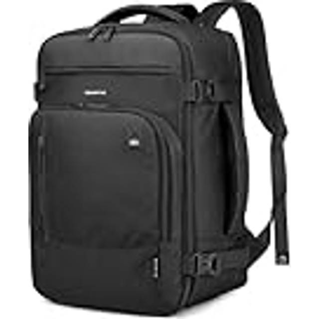 Omnpak Handbagage ryggsäck 40 x 20 x 25 cm för Ryanair – vattentät reseryggsäck med 14 tums laptopfack, regnskydd och 20 l kabinväska | under sittplats lämplig för Wizz Air, Eurowings, svart, Ryanair
