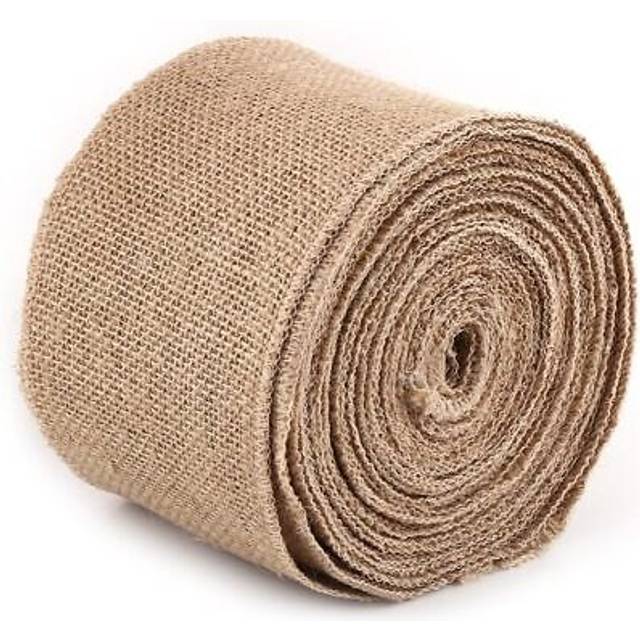 Jute Ribbon Rolls, Hessian Fabric Ribbons Natural Jute Fabric Rustic Ribbon Roll for Party Decorative DIY Handmade Craft Arts, Christmas