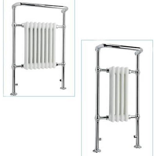 (479mm x 952mm) Traditional Vertical Heated Towel Radiator - Chrome/White