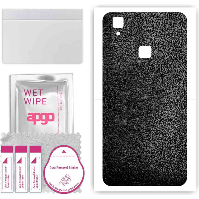 apgo Protective Skin Sticker for the back compatible with vivo V3, Wrap Film, Foil, Vinyl - Pattern Carbon Black