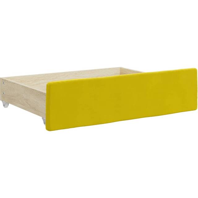 Dagbädd utdragbar med lådor gul 80x200 cm sammet