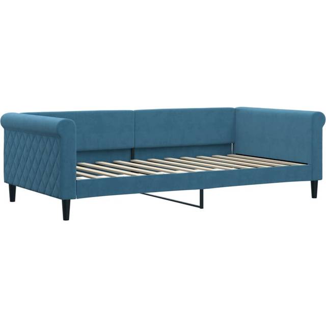 vidaXL Daybed Med Udtræk Og Skuffer 100x200 cm Velour Blå
