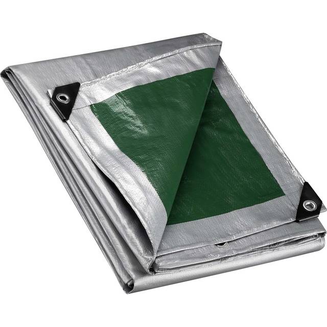 Wiltec Tarpaulin 5 x 8 m Grey Green Waterproof Heavy Duty Cover 120 g/mÂ² Multipurpose Sheet for Covering Larger Items Like Furniture, Pools or Boa...